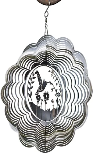 Miniatura 7 de VP Home Giratorio de Viento Cinético Mandala Explosión Floral para Patio y Jardín Giratorio de Viento Exterior Metal Grande Decoración 3D de Mandala