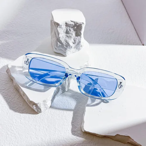 Miniatura 7 de SUNOVELTIES Paquete de 10 lentes de sol rectangulares para mujer, lentes cuadrados angostos retro de los años 90, estéticos vintage, Uniex