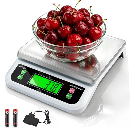 Gran báscula digital de cocina 40kg/88lbs, báscula comercial de alimentos con función de tara y PCS para piezas y monedas, pantalla LCD, báscula de