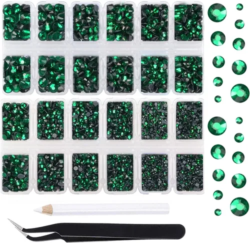 Miniatura 53 de Massive Beads 7800 vasos de hierro termoadhesivos con parte trasera plana, 5 tamaños, diamantes de imitación para hacer proyectos de bricolaje