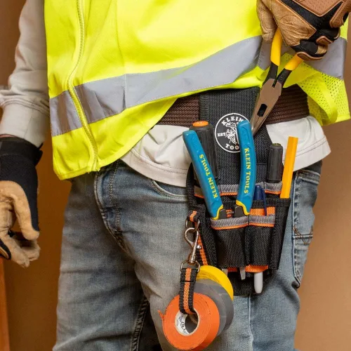Miniatura 4 de Klein Tools 5240 Bolso para herramientas Tradesman Pro, con 9 bolsillos, cordón adhesivo, bucle de túnel de 2 pulgadas, excelente funda