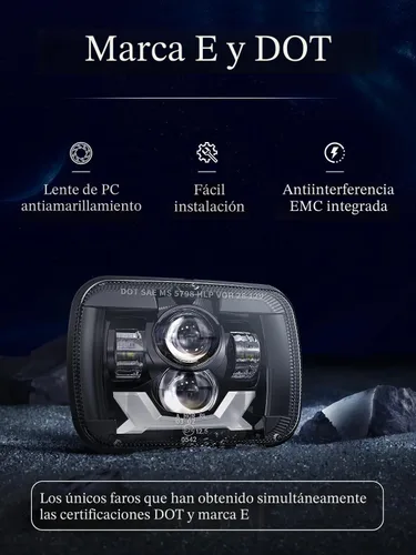 Miniatura 7 de HWSTAR - Par de faros delanteros LED de 180W 1000% de brillo H6054 5x7 7x6, compatibles con Jeep Cherokee XJ Wrangler YJ DOT, antirreflejos, DRL