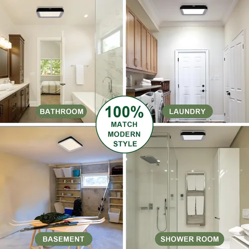Miniatura 8 de Akicon Extractor de baño con luz, motor de CC de 50-80-100 CFM, luz LED de 1.2 Sones 3CCT 2700K/4000K/5500K con luz nocturna de 7 W, ventilador