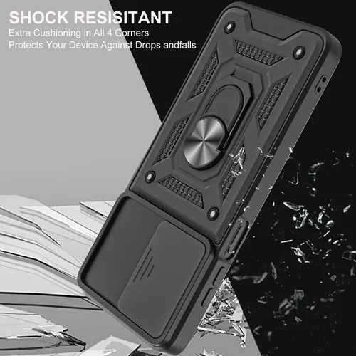 Miniatura 6 de Funda para Moto G Power 5G 2023 con cubierta deslizante para cámara y 2 protectores de pantalla HD, soporte de anillo de rotación de 360°