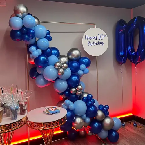 Miniatura 7 de YMSZ Kit de arco de guirnalda de globos azules, globos azul marino, globo azul metálico para cumpleaños, baby shower, graduación 2026, decoraciones