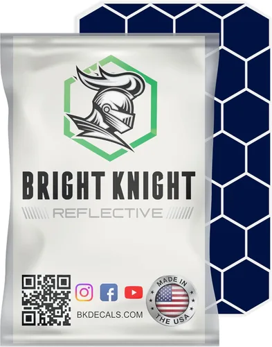 BRIGHT KNIGHT DECALS Calcomanías reflectantes hexagonales para casco, naranja, paquete de 1, calcomanías para casco de motocicleta, cinta de vinilo