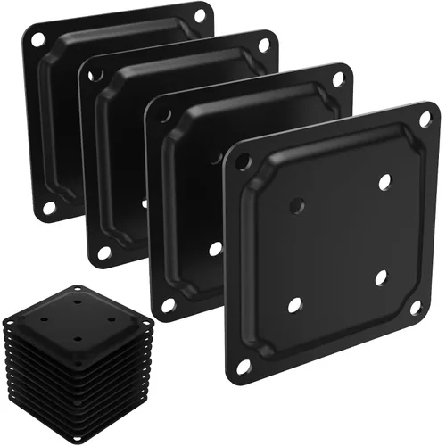 Miniatura 8 de Paquete de 4 conectores de placa de poste de madera de 4 x 4 pulgadas, base de poste de cubierta con recubrimiento en polvo, base de anclaje
