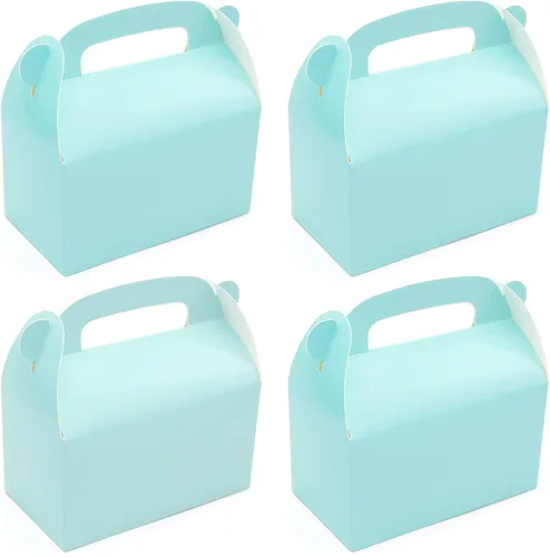 Miniatura 19 de Paquete de 30 cajas de regalo de fiesta azul oscuro, cajas de regalo, cajas de regalo de papel a dos aguas con asas. Perfecto para fiestas de Azul