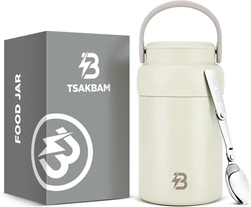 Miniatura 10 de Tarro térmico para alimentos, recipientes de almuerzo aislados al vacío de acero inoxidable de 20 onzas con cuchara, termo de boca ancha