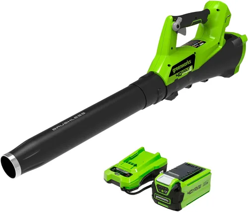 Miniatura 14 de Greenworks Soplador axial inalámbrico de 40 V (110 MPH / 390 CFM), batería de 2.5 Ah y cargador incluidos