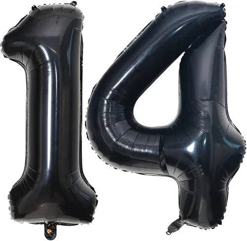 Miniatura 34 de Globos de 40 pulgadas negros con número 0 de helio, globos negros gigantes con número 0 para decoraciones de fiesta de cumpleaños, aniversario, baby