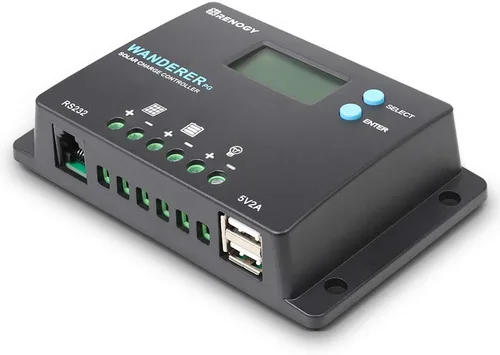 Miniatura 8 de Renogy Voyager 20A 12V/24V PWM controlador de carga solar impermeable con pantalla LCD para batería AGM, de gel, con celdas húmedas y de litio
