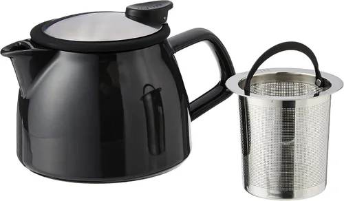 Miniatura 3 de FORLIFE Bell - Tetera de cerámica con infusor de cesta, 16 onzas/15.9 fl oz, grafito negro