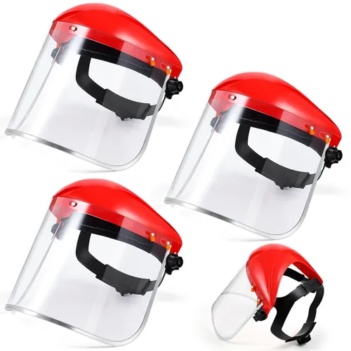 Copkim Paquete de 3 Caretas de Seguridad Faciales para Esmerilado Transparente de Cara Completa Resistente a Impactos Seguridad PET Careta Completa