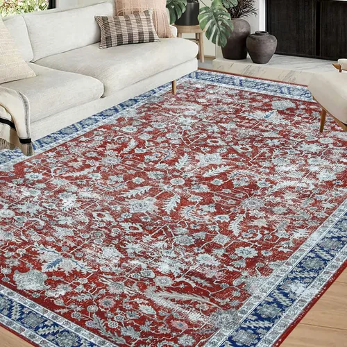 Miniatura 29 de COZYLOOM Alfombra vintage de 2 x 6 pies, estilo oriental con estampado floral, envejecida, estética, bohemia, de felpilla, para entrada, pasillo