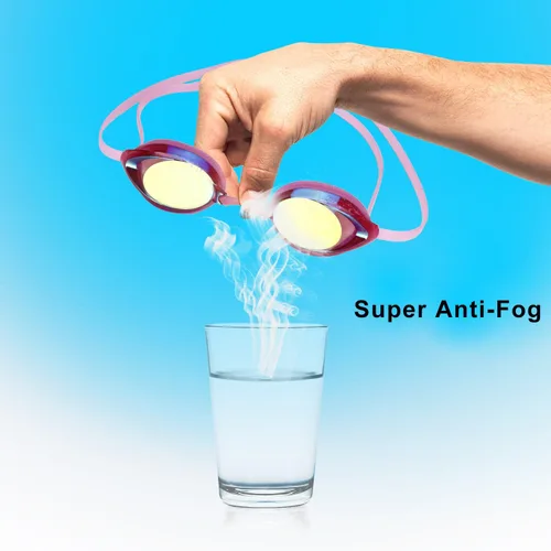 Miniatura 5 de Gafas de natación, paquete de 2 gafas de natación antivaho con protección UV sin fugas para adultos, hombres, mujeres, jóvenes Magenta y negro
