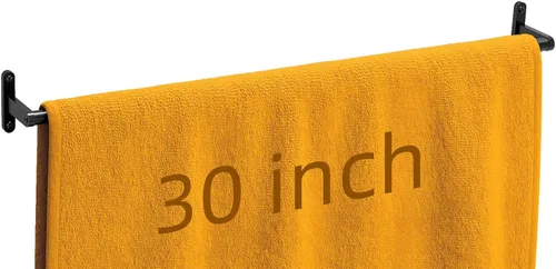 Miniatura 9 de KLJKPA Toallero de baño de 16 pulgadas, toallero para baño montado en la pared, moderno y resistente soporte para toallas de mano de acero Negro