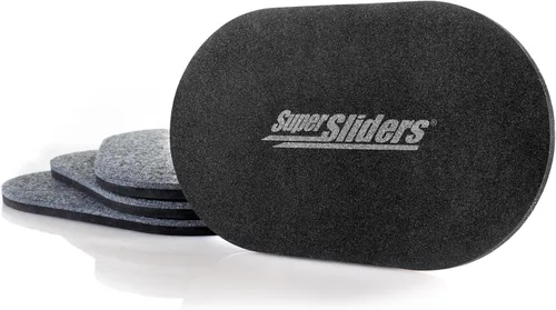 Miniatura 2 de Super Sliders Deslizadores ovalados de fieltro reutilizables de 5-3/4 x 9-1/2 pulgadas XL para superficies duras, almohadillas protectoras