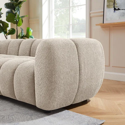 Miniatura 8 de VANOMi Sofá Boucle de Gran Tamaño de 88", Sofá Moderno Tapizado Acolchado Tipo Nube, Sofá Boucle de Asiento Profundo, Acogedor Sofá Moderno de 3