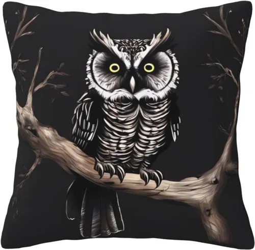 Miniatura 6 de Fundas de almohada decorativas de 20 x 20 pulgadas para sofá, búho nocturno de doble cara, fundas de almohada cuadradas para sala de estar, funda