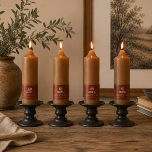 Miniatura 5 de Velas cónicas cortas de 5 pulgadas, hechas a mano, sin perfume, juego de 4 velas cónicas en espiral trenzadas para decoración del hogar y bodas