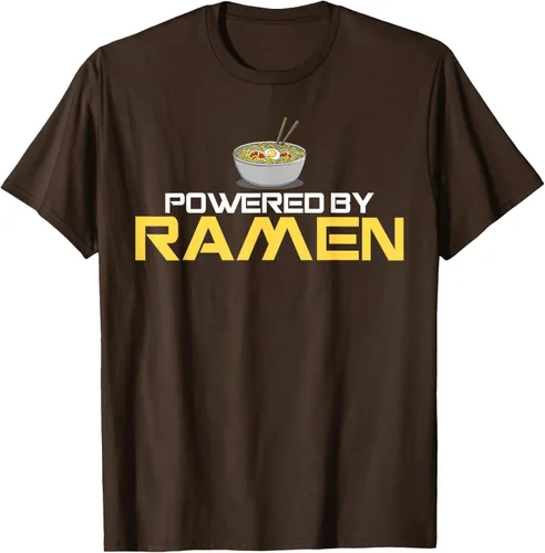 Miniatura 57 de Camiseta de fideos de anime japoneses Powered By Ramen, Negro, S
