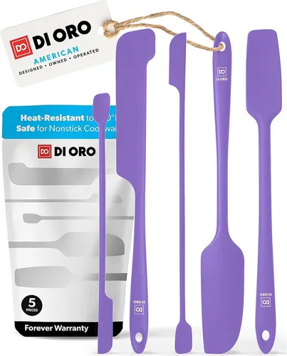 Miniatura 11 de DI ORO - Espátulas de silicona para raspar – Espátulas de goma de silicona resistentes al calor – Espátulas de cocina antiadherentes seguras – Juego