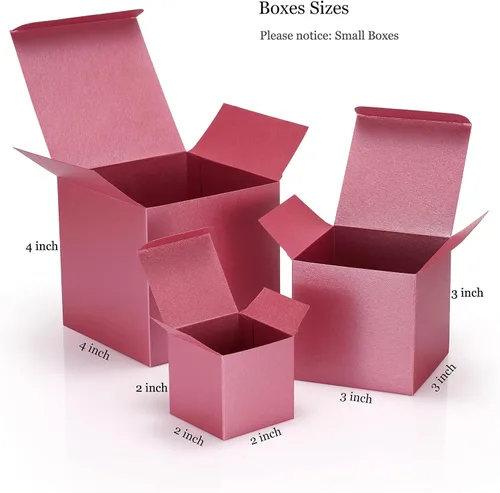Miniatura 3 de Quotidian Aqua - Cajas de regalo plegables grandes de papel italiano perlado vintage con purpurina con tapas, 4 x 4 x 4 pulgadas