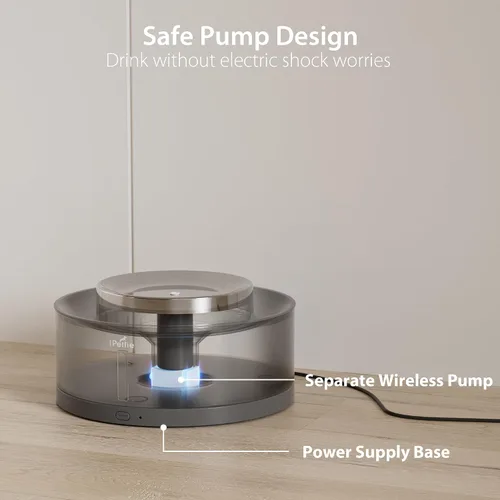 Miniatura 2 de iPettie Fuente de agua para pasteles, dispensador automático de gran capacidad de 8L/2.1 galones, purificador de agua filtrado con bomba inalámbrica