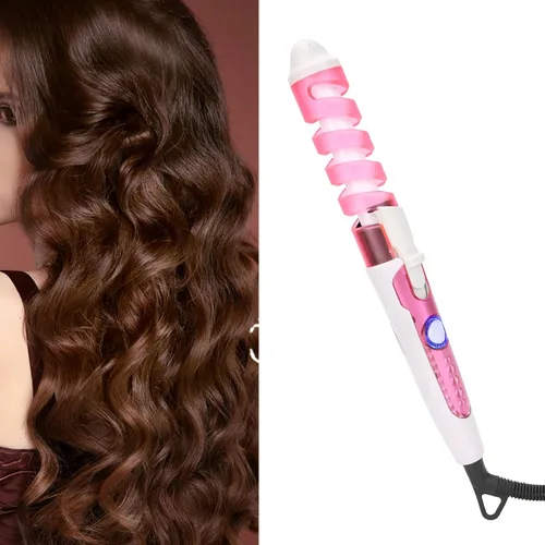 Miniatura 4 de KIMISS Varita rizadora en espiral, rizador de pelo eléctrico y estilizador con barril de cerámica, 110-240V