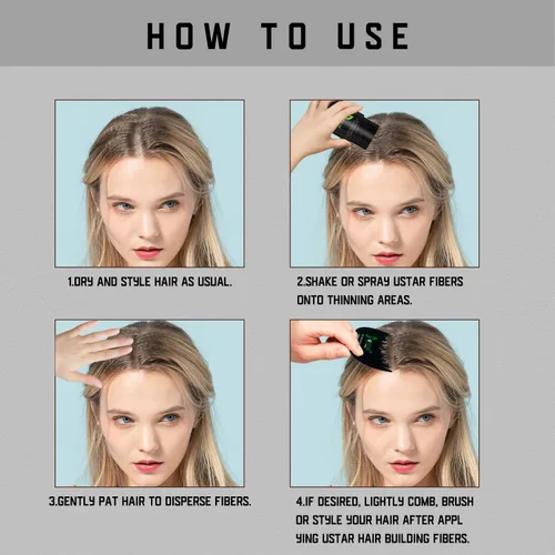 Miniatura 7 de Ustar Fibras de construcción del cabello para adelgazar el cabello, 0.47 onzas, color caoba oculta la pérdida de cabello al instante, más grueso