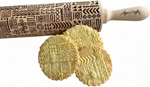 Miniatura 11 de Rodillo de Repostería con Relieve de LADRILLOS. Rodillo para Masa Grabado con Láser con Patrón de Pared para Galletas en Relieve o Cerámica por