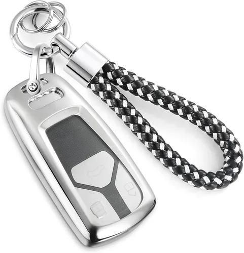 Miniatura 16 de Funda para llavero GMC con llavero de cuerda trenzada de metal antipérdida, exquisita funda suave para Tahoe Acadia Terrain Yukon Yukon XL Silverado