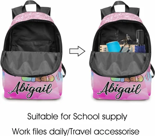 Miniatura 27 de Texto personalizado Elefante desgaste gafas mochila mochila mochila casual Daypack bolsa para mamá niñas, color86-4, Mochilas Daypack
