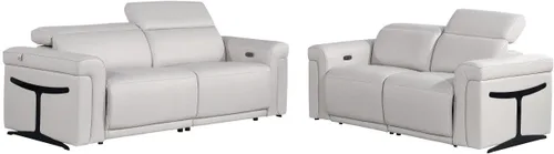 Miniatura 24 de Blackjack Furniture Mario - Sofá biplaza reclinable de cuero italiano de grano superior con reposacabezas y asientos ajustables, cargadores USB