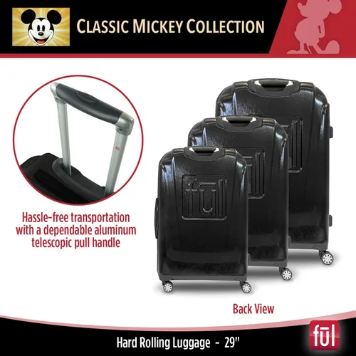 Miniatura 3 de FUL Disney Mickey Mouse - Maleta rígida con ruedas giratorias, Negro -, Disney Mickey Mouse - Maleta rígida con ruedas giratorias