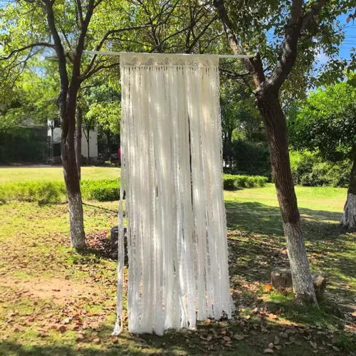 Miniatura 13 de YJ YANJUN Cenefas bohemias para ventanas hechas a mano de algodón con encaje de ganchillo para sala de estar, cortinas huecas de café de 16 pulgadas
