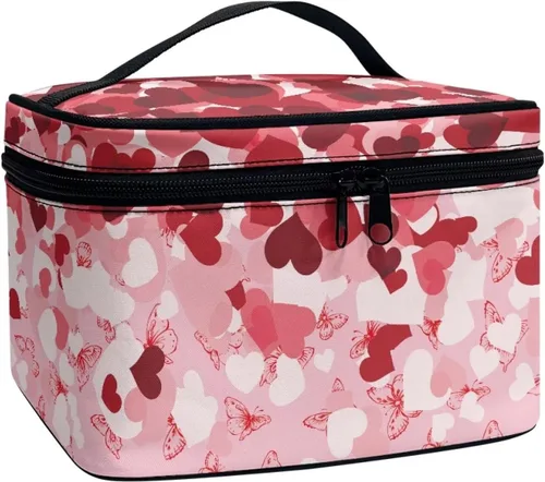 Miniatura 28 de doginthehole Bolsa de maquillaje, bolsa de cosméticos de viaje, bolsa de aseo portátil grande, organizador de accesorios para mujeres y niñas