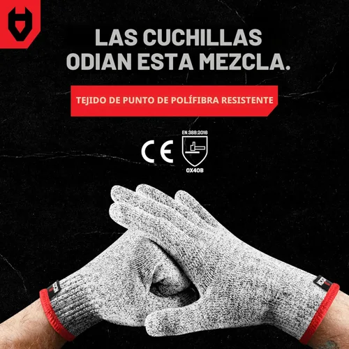 Miniatura 4 de Guantes de resistente al corte Nocry, Protección de Alto Rendimiento Nivel 5, grado de Alimentos. ¡EBook gratuito incluido!, M, Gris Original (gris)