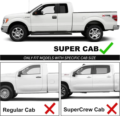 Miniatura 3 de Estribos de 6 pulgadas compatibles con Ford F250 F350 F450 F550 Superduty Super Cab 1999-2016. Barras Nerf para Ford Side Steps Rock Sliders. Acero