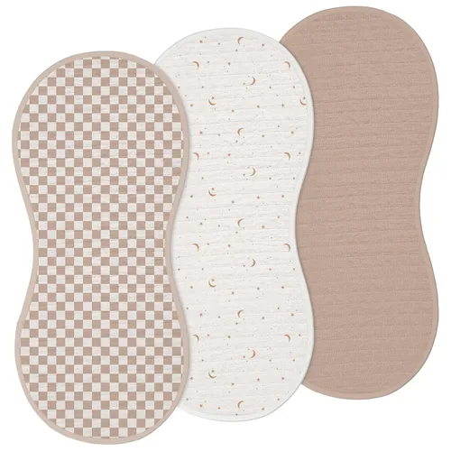 Miniatura 16 de Hahafelt 3 piezas de almohadillas para cambiador con forma de maní, impermeables, de algodón orgánico, almohadillas de maní cálidas para la espalda