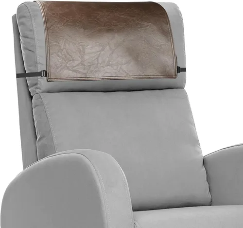 Miniatura 14 de Funda para reposacabezas para silla reclinable, protector para reposacabezas de piel sintética con correas elásticas, fundas para reposacabezas