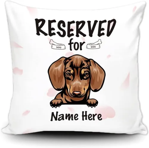 Miniatura 20 de Funda de almohada personalizada reservada para el perro, Cavalier King Charles Spaniel cachorro, funda de almohada de lona blanca para decoración