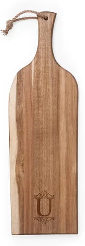 Miniatura 24 de PICNIC TIME Monogram - A - Tabla de embutidos de acacia personalizada de 24 pulgadas con borde de madera cruda, tabla de queso, plato para servir