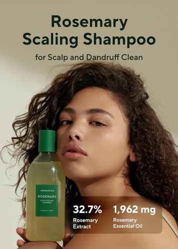 Miniatura 2 de AROMATICA Champú Exfoliante para el Cuero Cabelludo de Romero (2 paquetes) – Cuidado del cabello coreano para cabello con pérdida y adelgazamiento