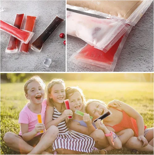 Miniatura 3 de Bolsas de moldes para paletas de hielo, desechables, para bricolaje, bolsas de molde caseras con embudo de silicona, para congelar, aperitivos