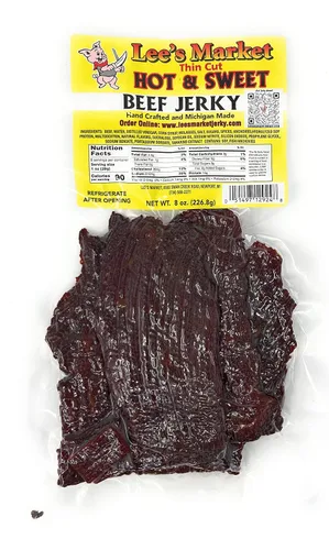 Lee's Market Hot & Sweet - Cecina de res de corte fino, suave y tierna, saludable, baja en carbohidratos, sin gluten, apta para paleo y cetogénica,