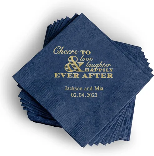 Miniatura 9 de Weddingstar - servilletas de papel impresas personalizables Negro
