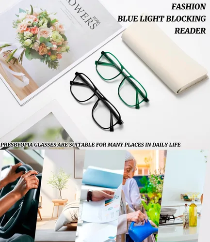 Miniatura 7 de Gafas de lectura de aviador para mujeres, hombres y hombres, bloqueo de luz azul, para lectura de computadora, estilo polit, gafas de moda