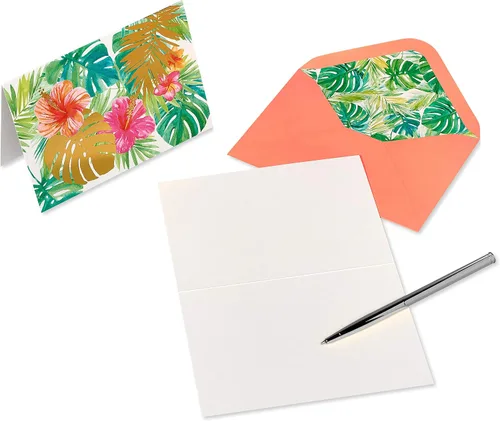 Miniatura 3 de Papyrus Tarjetas en blanco con sobres, flores tropicales (12 unidades)